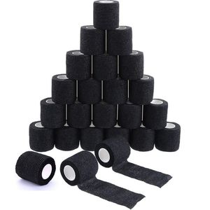 48 ブラックグリップ包帯カバーラップテープ不織布自己粘着性指の保護タトゥーアクセサリー