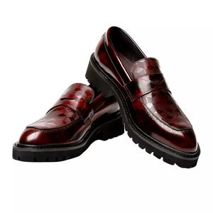 Mode Man Sko Lyx Oxford Men Klänning Äkta Läder Skor Svart Plaid Prints Slide On Wedding Office Business Formal Shoes