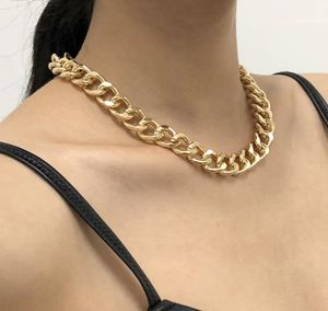 2021 nuova moda grande collana per donna Twist oro argento colore grosso spessore chiusura girocollo collane a catena gioielli per feste