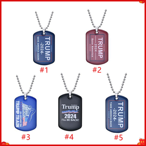 NEW!!! 2024 Trump Necklace Party Favor US President Election Flag Pendant Stainless Steel Tags I'll Be Back Keyring 5 Style Wholesale 518