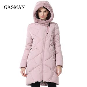 ガスマン冬コレクションブランドファッション太い女性バイオダウンジャケットフード付きパーカーコートプラスサイズ5xl 6xl 1702 211223