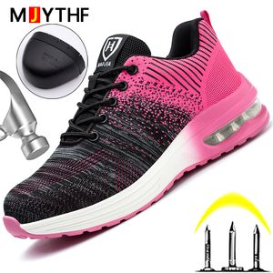 Lightweight Safety Shoes Women Men Air Cushion Work Sneakers Steel Toe Shoes Indestructible Safety Boots Anti-smash Work Shoes