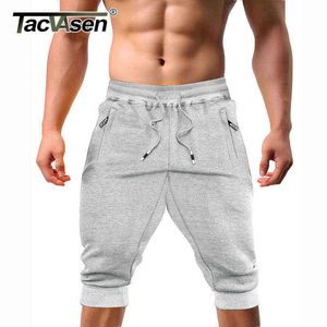 Tacvasen Casual Shorts 3/4 Jogger Capri Spodnie męskie oddychające poniżej kolana Sporty Sporty Sporty Sporty Fitness Spodenki z kieszeniami na zamek błyskawicznych H1206