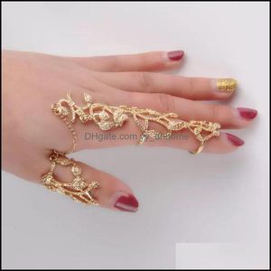 Küme JewelryCluster Yüzükler Zarif Yaprakları Çiçek Tasarım Mtiple Parmak Yığını Knuckle Band Kristal Set Bayan Moda Takı Hediye Bırak Deli