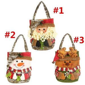 Bolsas de Natal Santa Claus Snowman Enfeites de árvore de Natal Decoração de Casas Decoração Doces Doces Presente Sacos 60pcs Stock