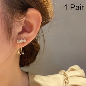 Einfache Stil Kristall Kette Quaste Drop Ohrringe Für Frauen Lange Baumeln Ohrring Piercing Linie Zubehör Dünne Trendy Ohr Schmuck