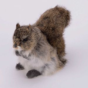 Plush Animal Simulation Squirrel Small Animal Plush Toy Model Window Decoration Birthday Present Hantverk Q0727