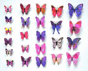 Красивая бабочка 3d украшения бабочки стены наклейки 12 шт. 3d бабочки 3d бабочка PVC съемные стены наклейки бабочки в наличии