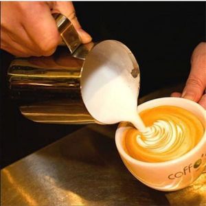 Muggar 350ml Kök Rostfritt Stål Craft Kaffe Mjölk Latte Jug Cup Froting Göra Container Tillbehör