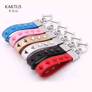 Kaktus Key Chain Leather Rivet Three Color Electroplating Pendant Ring Creative Gift