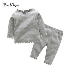 Tem Doger Winter Newborn Boy Vestiti Neonati Abbigliamento Set Abbigliamento Solido Top Top Pantaloni 2PCS Sport Suit per Bebes Wear 210309