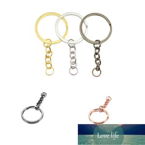 10 Sztuk / partia Klucz Key Chain Gold Rhodium Antyczne Brąz 60mm Długie Round Split Brelok Breloki Biżuteria Dokonywanie Hurtownie