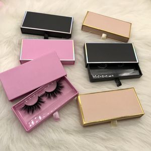 Top Quality Magnetic Lash Case Dollar Box för 8mm-30mm Full Strip Mink Eyelash Vendor Skräddarsydda Ögonfransar Förpackningsboxar