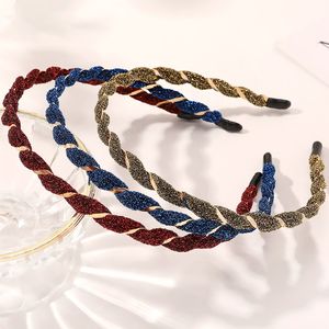 Fashion All-match Bright Fabric Sweet Candy Color Metal Hair Band Headband for Women Girl Accessories Headwear