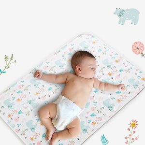 Cartoon Baby Mat Soft Cotton Large Diaper Changer For Newborn Waterproof Changing Pads Mattress Floor Play Mats 210312