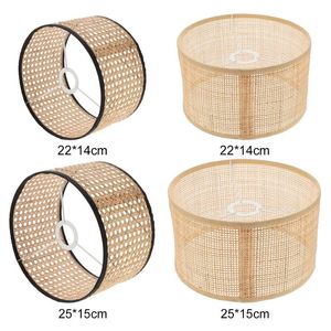 Lâmpada Coberturas Teto Lampshade Natural Rattan Acessórios Handwoven Home Decoração Moderna Estilo Mesa de Mesa Luz de Tabela para jantar Teahouse