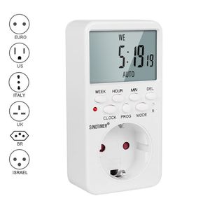 TIMERS 20st -uttag elektronisk digital timeruttag med 220V AC Plug -tidsrelä Switch Control Programmerbar