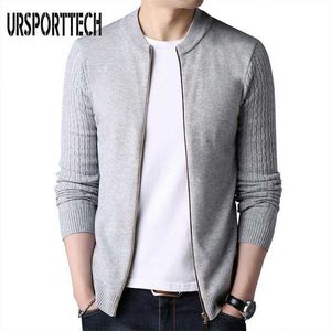 URSPORTTECH Cardigan Sweater Men Jacket Zipper Pullover Sweater Coats Male Casual Knitwear Thin Sweatercoats Plus Size M-XXXL 210528