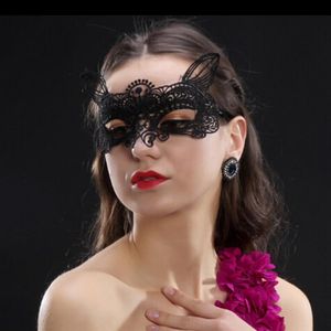 Vacker dam svart spets blommig ögonmask venetian masquerade fancy party prom klänning tillbehör472v