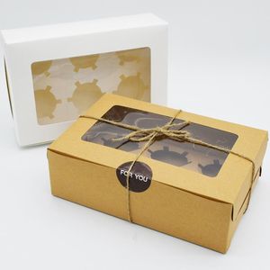 Подарочная упаковка Pure White 6 г кексов Cuffcake Cups Cake Box of Biscuits Упаковка West Point /10 шт.