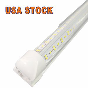 V-formade LED-butikslampor T8 Integrerad varmt vita Vit Vit Färg 8FT Kylare Dörr LED Tube Lighting Double Sides SMD2835 8 Foot Leds Dagtid Butiker Ljus