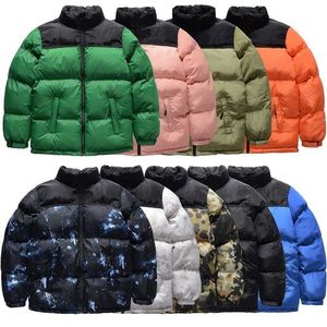 Casaco de inverno o rosto parkas unisex homens e mulheres casacos de algodão para baixo jaquetas Bolso bordado aquecer beber jaquetas 211129