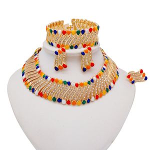 Earrings & Necklace 2021 Fine Jewelry Sets For Women Dubai Bridal Wedding Gifts Bracelet Ring Jewellery Set African Bead