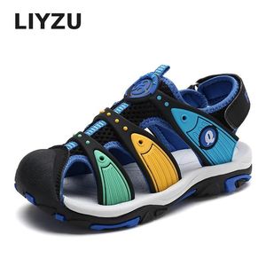 Летняя новая резиновая каучука Beach Beach Beach Beach Beach Kids High Quality Toddler Sandal Закрытые Детки Детские моды Дизайнерская спортивная обувь для мальчиков 210306