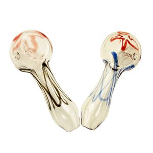 Y187 Smoking Pipe About 4.1 Inches Colored Stripe Style Tobacco Spoon Bowl Dab Rig Glass Pipes