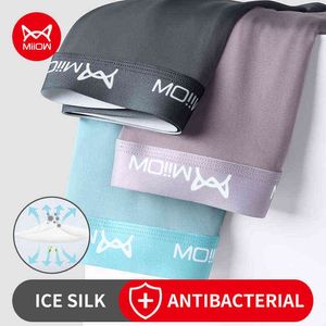 Miiow 3 Pcs Sexy Homens Underwear Boxer Underpants Conforto Poliéster Transparente Troncos Calcinha Masculina Bxoers respiráveis ​​para homens Novo H1214