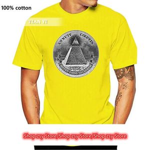 メンズTシャツAnnuit Coeptis Pyramid Eye Illuminati現金 - メンズコットンTシャツファッション半袖Tシャツシャツ