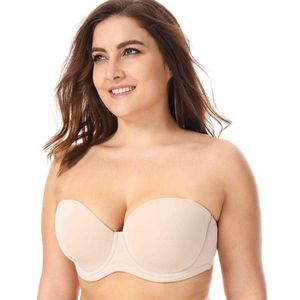 Kvinnors Underwire Contour Multiway Strapless Plus Size Bra 210623