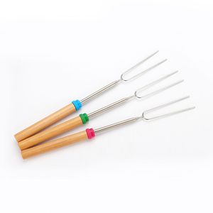 Stainless Steel BBQ Marshmallow Roasting Sticks Extending Roaster Telescoping DH2039