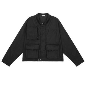 Homem outerwear gaojiechao marca outono insu trabalho roupas fina jaqueta casaco multi bolso homens denim230