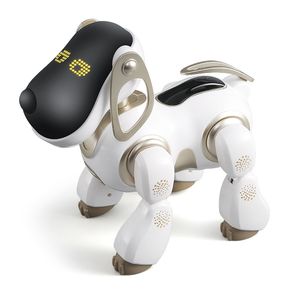 Diálogo inteligente robô cão com criança controle remoto rc cão falando conversando música tocando expressão de diodo emissor de luz
