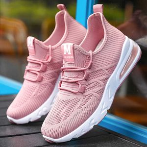 Moda Trampki Kobiety Oddychające Miękkie Damskie Przypadkowe buty Outdoor Running Sneakers Wulkanizowane Buty Różowe Damskie dla kobiet 2021 Y0907