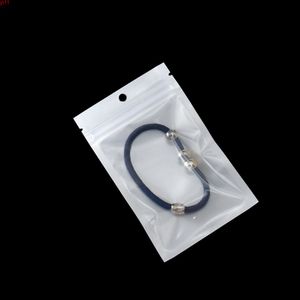 8 * 13cm Vit / klar plast Zipper Zip Lock Förpackningsväska Retail 200PCS Självförsegling ZiPlock Poly Package med Hang HoleHigh Quatity