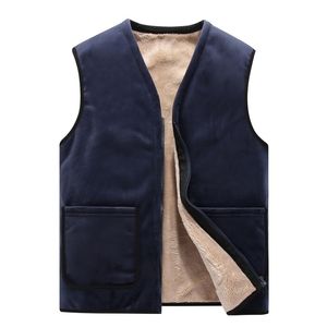 8XL Winter Men Vests Fleece Warm Waistcoat Man Outwear Casual Thermal Soft Thick Windreaker Sleeveless Jackets Clothing 210925