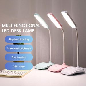 Wholesale rechargeable book reading light resale online - Table Lamps Portable Desk Reading Light Touch Rechargeable Colors Dimmable Lamp Flexible Gooseneck Book Lights For Home Office Dorm