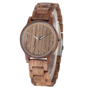 Wristwatches Wooden Watch For Men Quartz Timepiece Luminous Hands Wood Bangle Wristwatch Fashion Simple Man Clock Bracelet Clasp Reloj 2021