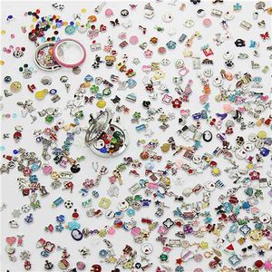 100pcs/lot Over 1000 Style Mixed Random Different Designs Alloy Floating Charms For Glass Lockets Pendants Jewelry