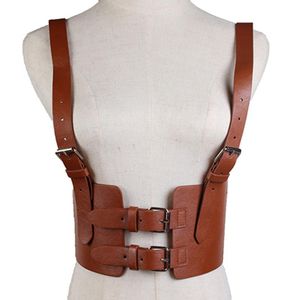 Belts For Women Gothic PU Leather Harness Fashion Faux Cage Vest Chest Sculpting Body Strap Waist Belt Fashionable