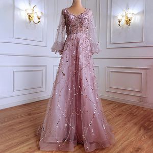 Blask Cekinowe Długie Suknie Wieczorowe Prom Dresses Deep V Neck Prom Sukienka Długie Tanie Korant Specjalna okazja Dress Długość Piętra Arabska Quinceanera Dress