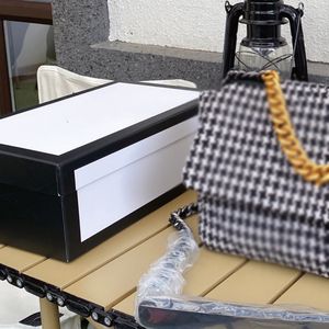 Tasarımcı Kadınlar 19 Tweed Houndstooth Crossbody Bag 2021s Paris markası 19s yün haberci çantalar kadın örgü zincir kayış omuz çanta lüksler tasarımcılar çanta