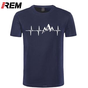 REM Dağ Heartbeat T-shirt Moda Komik Doğum Günü% 100% Pamuk Kısa Kollu T Shirt Nedensel O-Boyun Tops Tees Hip Hop 220312