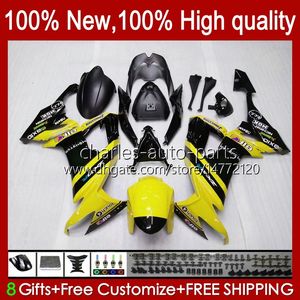 Motorcycle Body For KAWASAKI NINJA ZX 10R ZX10 10 R 1000 CC ZX10R 08 09 10 Bodywork 56No.170 ZX1000 C Yellow Black 1000CC ZX-10R 2008 2009 2010 ZX1000C 2008-2010 Fairing