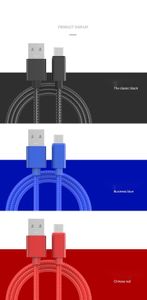 Yüksek Hızlı Cep Telefonu Kabloları Güçlü Örgülü Veri Hattı Kablo Tipi-C Mirco USB Şarj Adaptörü Telefon Hızlı Şarj