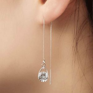 Luxury Women Dangle Earrings Bar Long Thread Tassel Chains Water Droplets Earring Wedding Anniversary Birthday Gift For Girl Jewelry