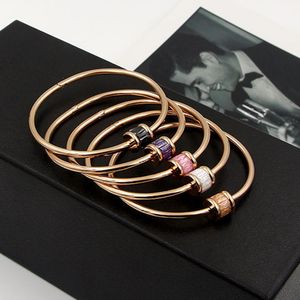 Boho Natural Stone Round Colorful Austrian Crystal & Bracelet for Women Love Screw Bangle Indian Jewelry K0019