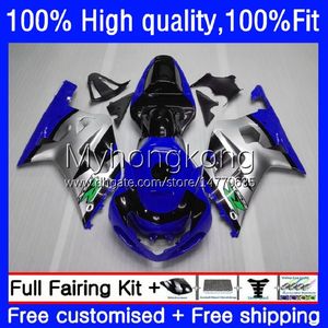 OEM حقن العفن لسوزوكي GSXR 600CC 600 750 CC K1 Blue Silver 600CC 2001 2002 2002 2002 Body 19no.66 GSXR-600 GSXR-750 GSXR600 01-03 GSX-R750 GSXR750 01 02 03 Fairing Kit